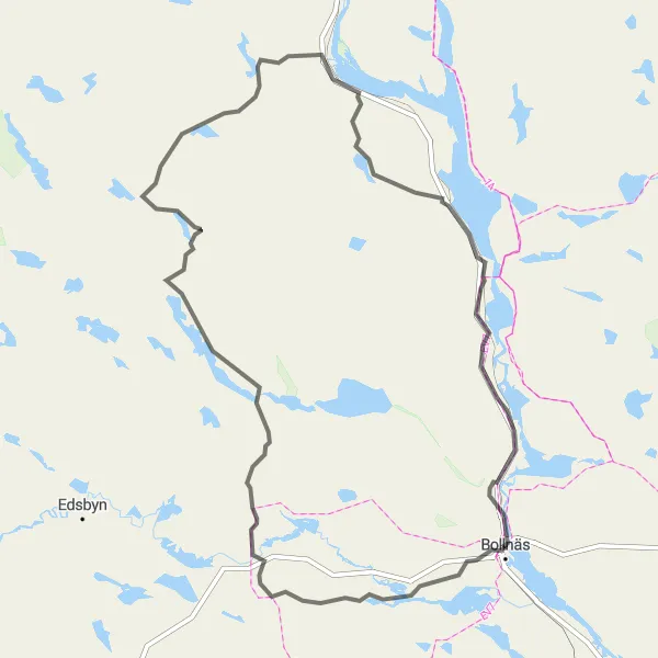 Map miniature of "Hälsingeland Scenic Challenge" cycling inspiration in Norra Mellansverige, Sweden. Generated by Tarmacs.app cycling route planner