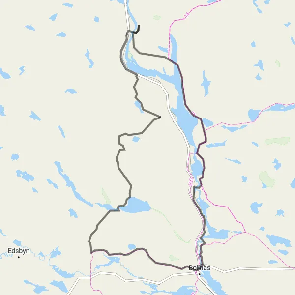 Map miniature of "Järvsö and Ljusnan River Ride" cycling inspiration in Norra Mellansverige, Sweden. Generated by Tarmacs.app cycling route planner