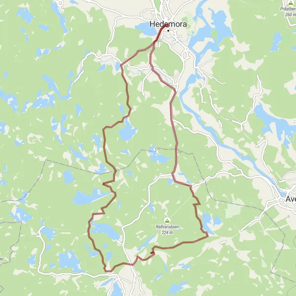 Map miniature of "Davidshyttan Loop" cycling inspiration in Norra Mellansverige, Sweden. Generated by Tarmacs.app cycling route planner