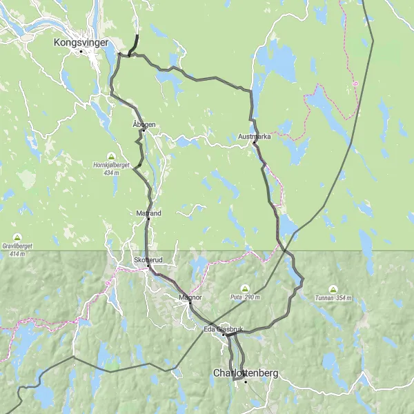 Map miniature of "Lake District Exploration" cycling inspiration in Norra Mellansverige, Sweden. Generated by Tarmacs.app cycling route planner