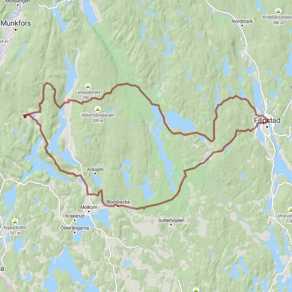 Map miniature of "Gravel Adventure" cycling inspiration in Norra Mellansverige, Sweden. Generated by Tarmacs.app cycling route planner