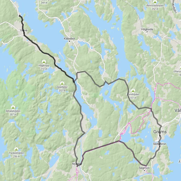 Kartminiatyr av "Västra Värmland Loop" cykelinspiration i Norra Mellansverige, Sweden. Genererad av Tarmacs.app cykelruttplanerare
