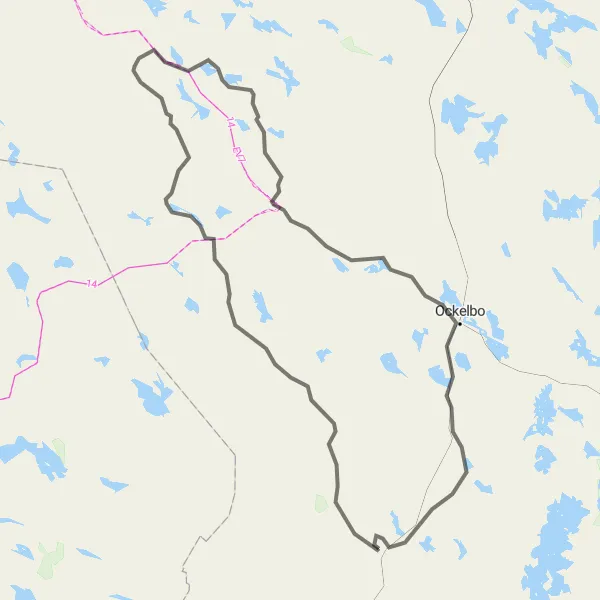 Map miniature of "Jädraås to Finnäs Adventure" cycling inspiration in Norra Mellansverige, Sweden. Generated by Tarmacs.app cycling route planner