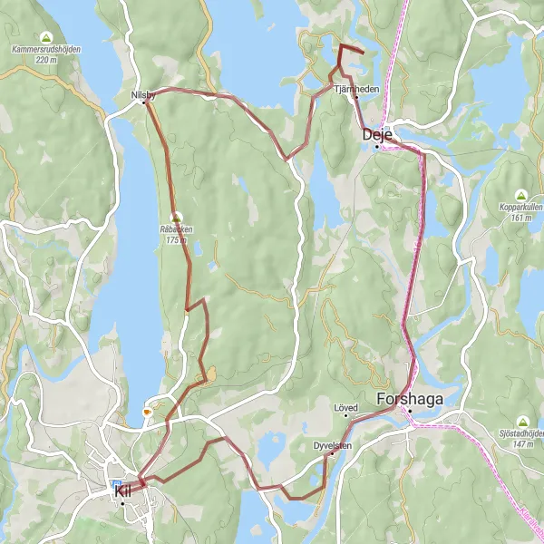 Map miniature of "Råbacken Loop" cycling inspiration in Norra Mellansverige, Sweden. Generated by Tarmacs.app cycling route planner