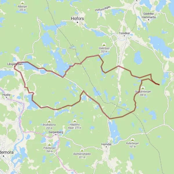 Map miniature of "Flinesjön Gravel Adventure" cycling inspiration in Norra Mellansverige, Sweden. Generated by Tarmacs.app cycling route planner