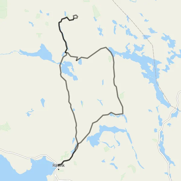 Map miniature of "Road Route to Ovanmyra, Furudal, Prästtjärnsberget, Furudals bruk, and Rättvik" cycling inspiration in Norra Mellansverige, Sweden. Generated by Tarmacs.app cycling route planner