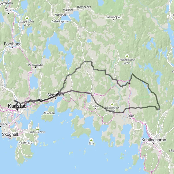 Map miniature of "Norra Mellansverige Road Challenge" cycling inspiration in Norra Mellansverige, Sweden. Generated by Tarmacs.app cycling route planner