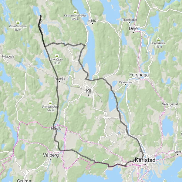 Map miniature of "Norra Mellansverige Road Journey" cycling inspiration in Norra Mellansverige, Sweden. Generated by Tarmacs.app cycling route planner