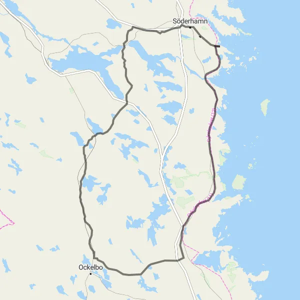 Map miniature of "The Melodious Tour" cycling inspiration in Norra Mellansverige, Sweden. Generated by Tarmacs.app cycling route planner