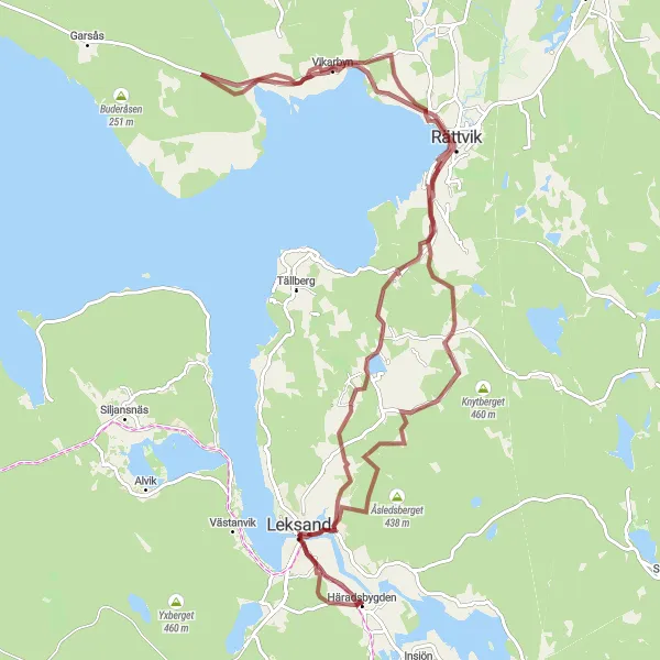 Map miniature of "Smedby Gravel Escape" cycling inspiration in Norra Mellansverige, Sweden. Generated by Tarmacs.app cycling route planner