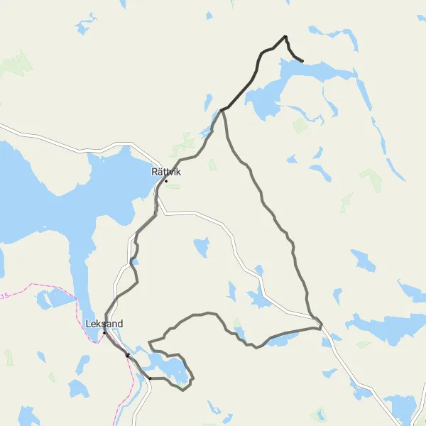 Map miniature of "The Rättvik Ride" cycling inspiration in Norra Mellansverige, Sweden. Generated by Tarmacs.app cycling route planner