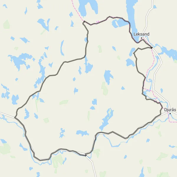 Map miniature of "Smedby Loop" cycling inspiration in Norra Mellansverige, Sweden. Generated by Tarmacs.app cycling route planner