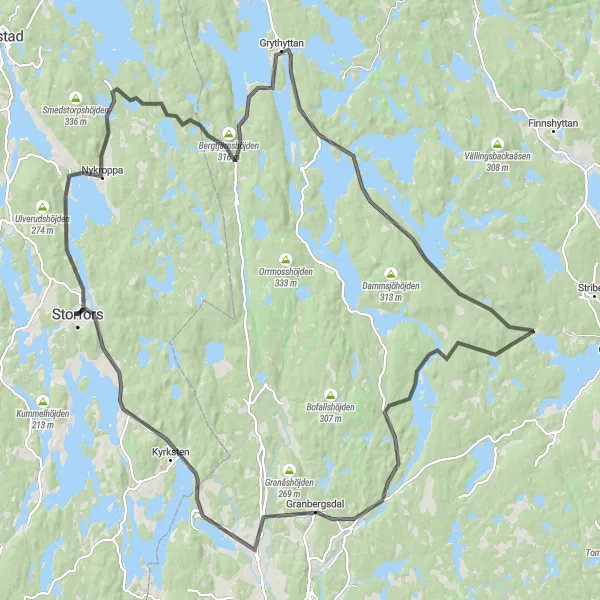 Map miniature of "Scenic Road Expedition" cycling inspiration in Norra Mellansverige, Sweden. Generated by Tarmacs.app cycling route planner