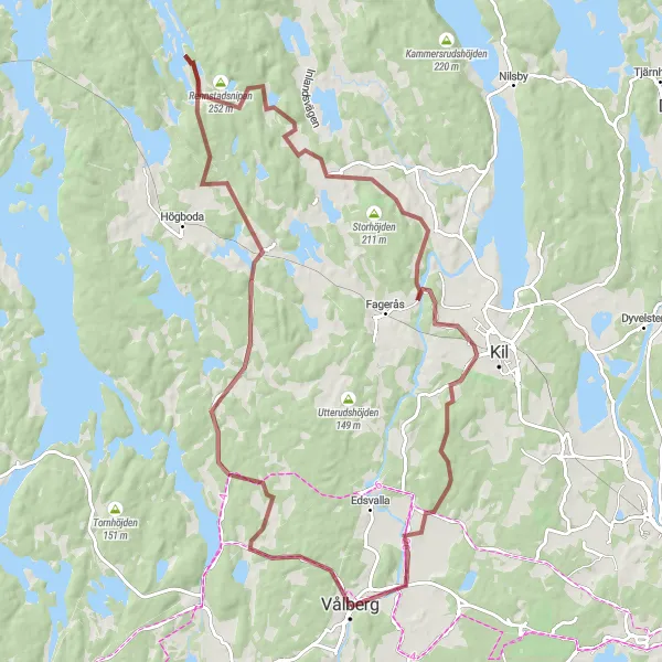 Map miniature of "Rugged Gravel Adventure" cycling inspiration in Norra Mellansverige, Sweden. Generated by Tarmacs.app cycling route planner