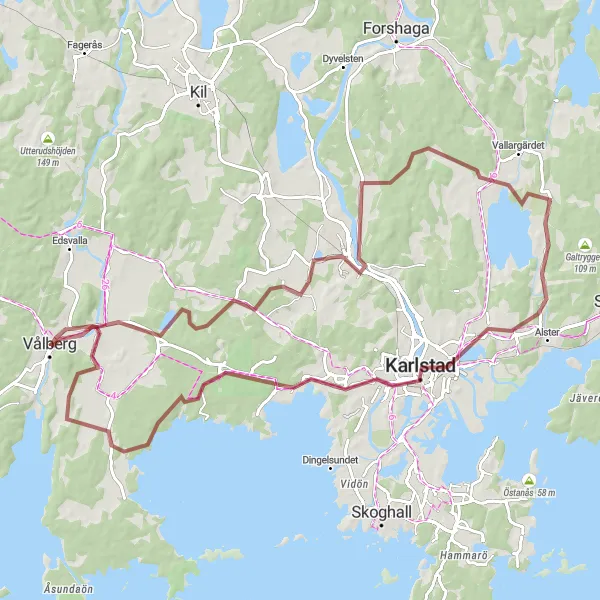 Map miniature of "Explore Scenic Gravel Trails" cycling inspiration in Norra Mellansverige, Sweden. Generated by Tarmacs.app cycling route planner