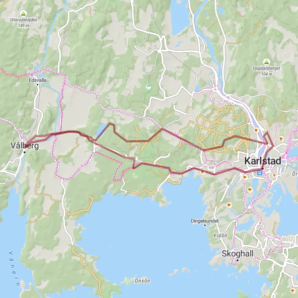 Map miniature of "Scenic Gravel Ride" cycling inspiration in Norra Mellansverige, Sweden. Generated by Tarmacs.app cycling route planner