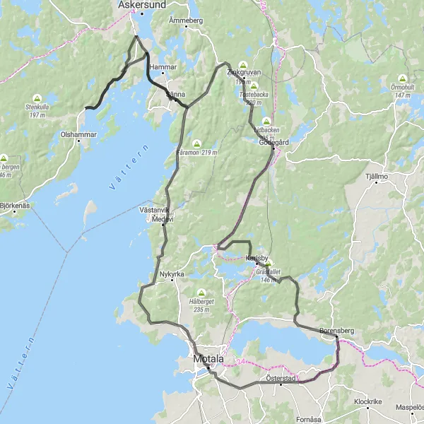 Map miniature of "The Mellansverige Heritage Tour" cycling inspiration in Östra Mellansverige, Sweden. Generated by Tarmacs.app cycling route planner
