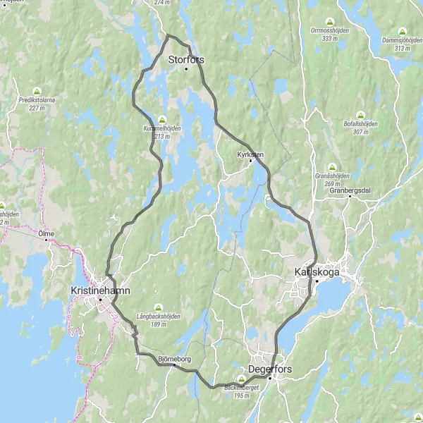 Kartminiatyr av "Rosensjö Rundan Landsväg" cykelinspiration i Östra Mellansverige, Sweden. Genererad av Tarmacs.app cykelruttplanerare