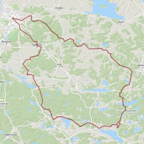 Map miniature of "Gravel Route: Gamla staden - Mora gård - Eskilstuna" cycling inspiration in Östra Mellansverige, Sweden. Generated by Tarmacs.app cycling route planner