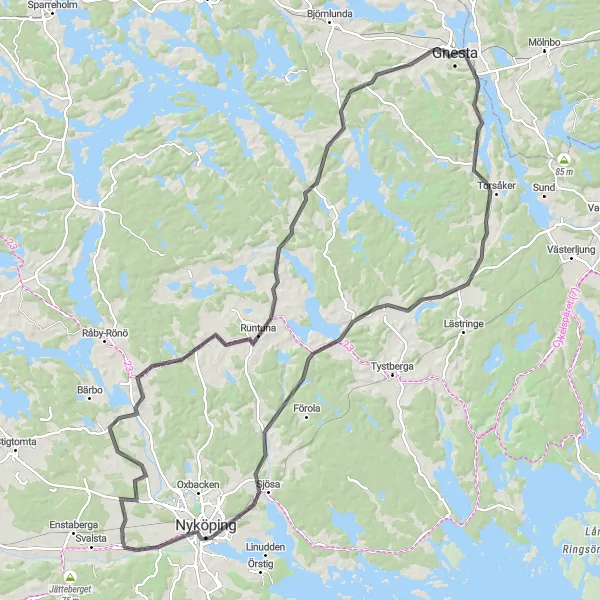 Map miniature of "Sillen Circuit" cycling inspiration in Östra Mellansverige, Sweden. Generated by Tarmacs.app cycling route planner