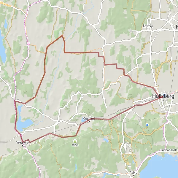 Map miniature of "The Östansjö Discovery Route" cycling inspiration in Östra Mellansverige, Sweden. Generated by Tarmacs.app cycling route planner