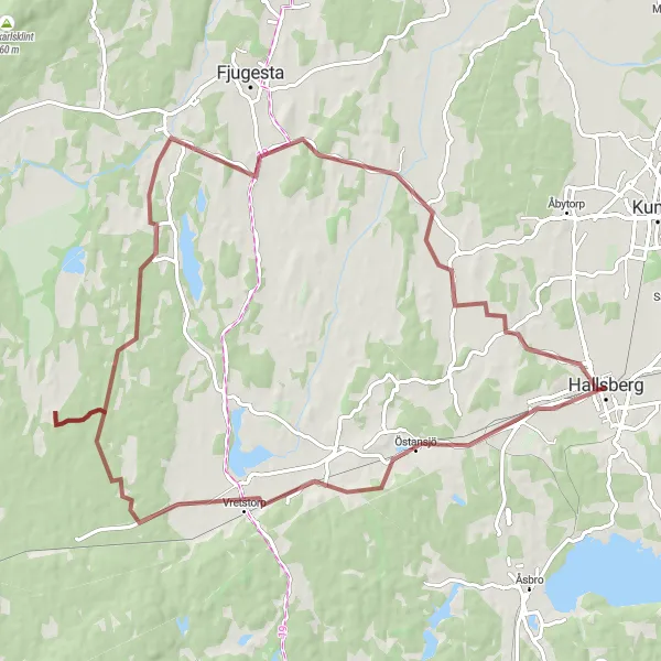 Map miniature of "The Vretstorp Family Ride" cycling inspiration in Östra Mellansverige, Sweden. Generated by Tarmacs.app cycling route planner