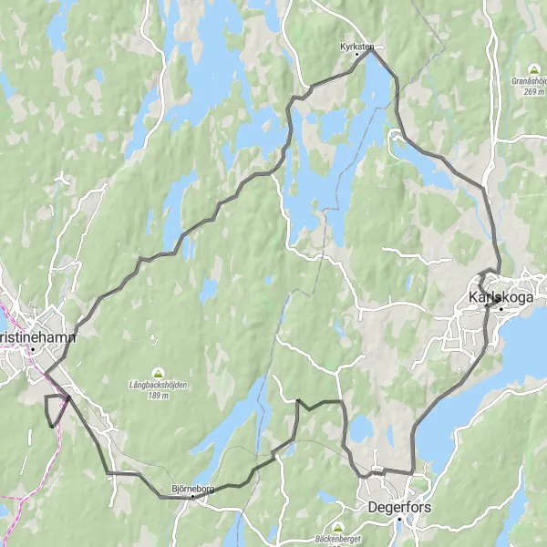 Map miniature of "Mountain Challenge Loop" cycling inspiration in Östra Mellansverige, Sweden. Generated by Tarmacs.app cycling route planner
