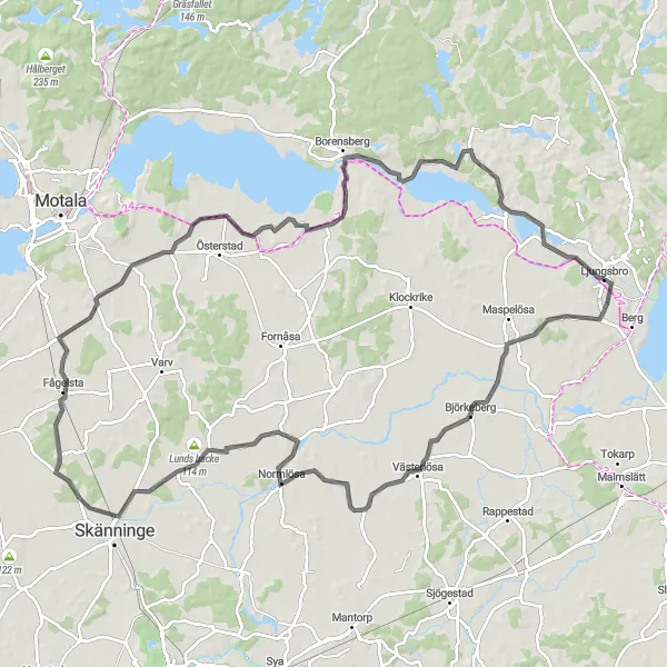 Map miniature of "Östra Mellansverige Road Cycling Route" cycling inspiration in Östra Mellansverige, Sweden. Generated by Tarmacs.app cycling route planner