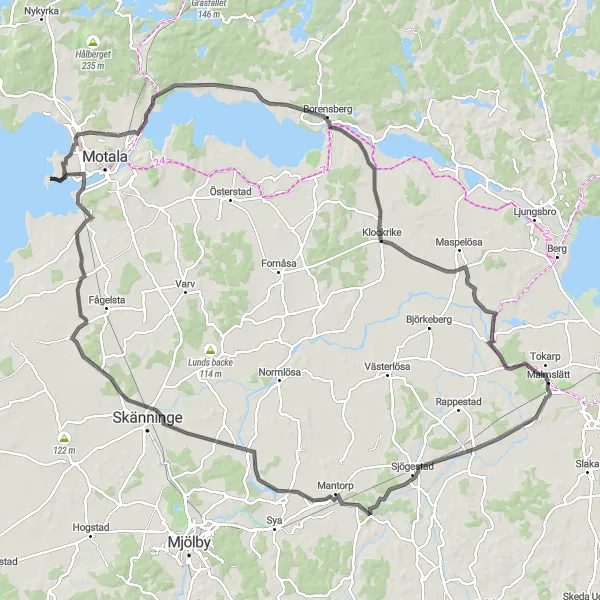 Map miniature of "The Historic Ride" cycling inspiration in Östra Mellansverige, Sweden. Generated by Tarmacs.app cycling route planner