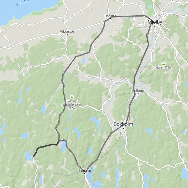 Kartminiatyr av "Strålsnäs - Hembygdspark cykeltur" cykelinspiration i Östra Mellansverige, Sweden. Genererad av Tarmacs.app cykelruttplanerare