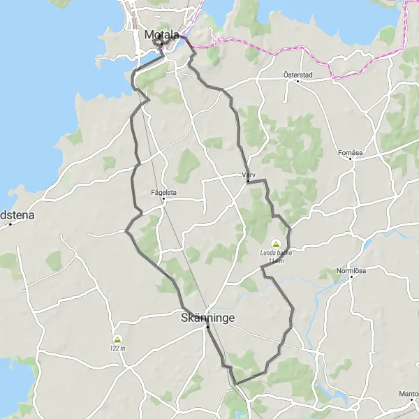 Map miniature of "The Götevi Loop" cycling inspiration in Östra Mellansverige, Sweden. Generated by Tarmacs.app cycling route planner