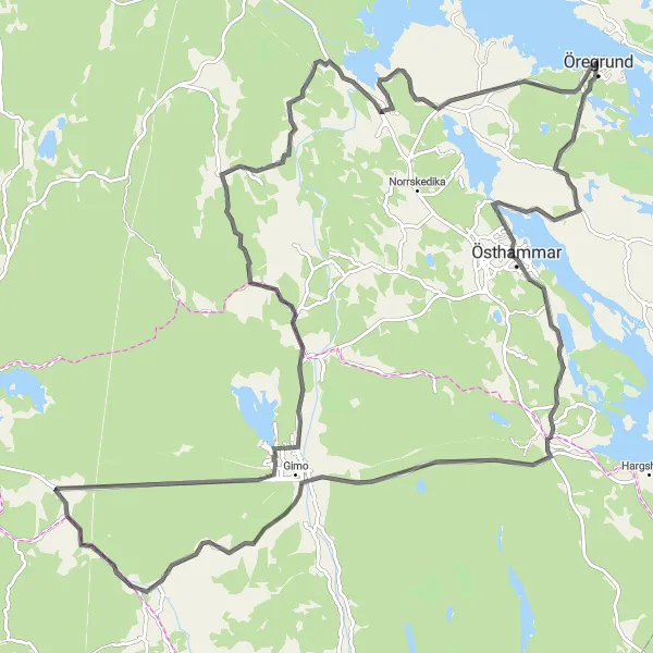 Kartminiatyr av "Östhammar till Hökhuvud cykeltur" cykelinspiration i Östra Mellansverige, Sweden. Genererad av Tarmacs.app cykelruttplanerare