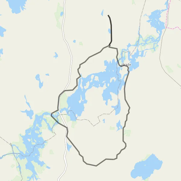 Map miniature of "Östervåla to Söderfors Road Cycling Route" cycling inspiration in Östra Mellansverige, Sweden. Generated by Tarmacs.app cycling route planner