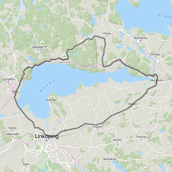 Kartminiatyr av "Tornby till Norsholm cykeltur" cykelinspiration i Östra Mellansverige, Sweden. Genererad av Tarmacs.app cykelruttplanerare