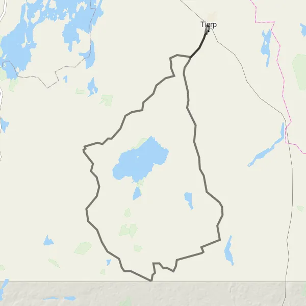 Map miniature of "Tierp to Östervåla Scenic Ride" cycling inspiration in Östra Mellansverige, Sweden. Generated by Tarmacs.app cycling route planner