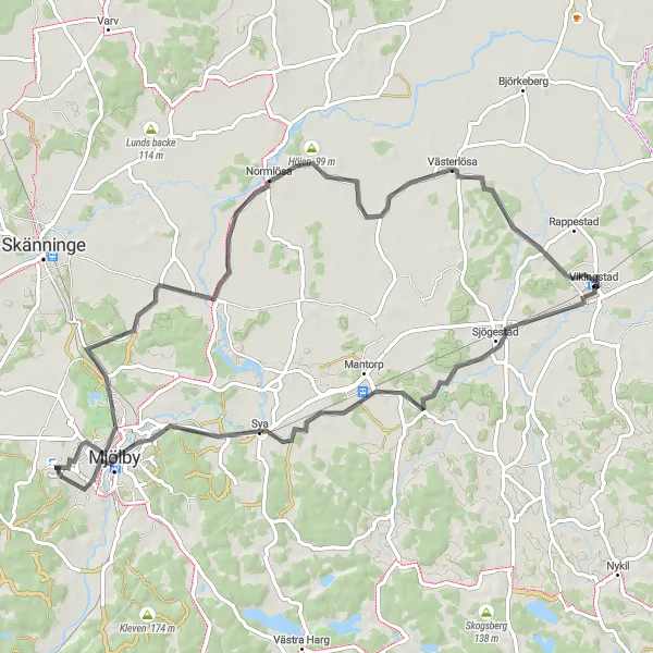 Map miniature of "Sya Road Adventure" cycling inspiration in Östra Mellansverige, Sweden. Generated by Tarmacs.app cycling route planner