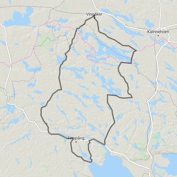 Map miniature of "Risinge Adventure" cycling inspiration in Östra Mellansverige, Sweden. Generated by Tarmacs.app cycling route planner