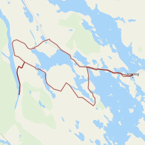 Kartminiatyr av "Laisvallby - Sällá - Arjeplog Grusväg 3" cykelinspiration i Övre Norrland, Sweden. Genererad av Tarmacs.app cykelruttplanerare