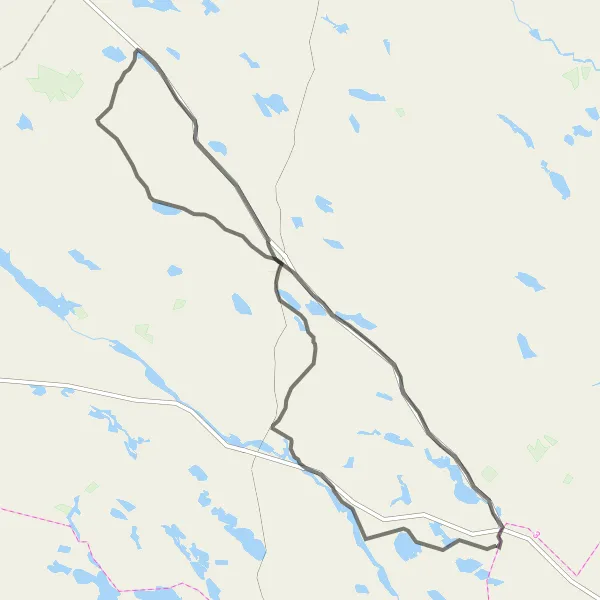 Map miniature of "Renström Road Loop" cycling inspiration in Övre Norrland, Sweden. Generated by Tarmacs.app cycling route planner