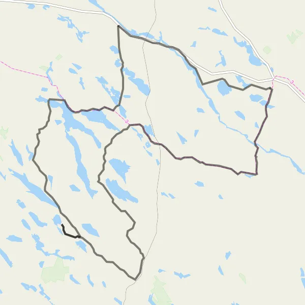 Kartminiatyr av "Äventyr genom Bastuträsk och Renström" cykelinspiration i Övre Norrland, Sweden. Genererad av Tarmacs.app cykelruttplanerare