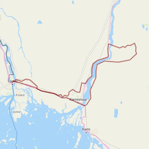 Kartminiatyr av "Heikkurinsaari - Ilmolan Laavu Grusvägscykling" cykelinspiration i Övre Norrland, Sweden. Genererad av Tarmacs.app cykelruttplanerare