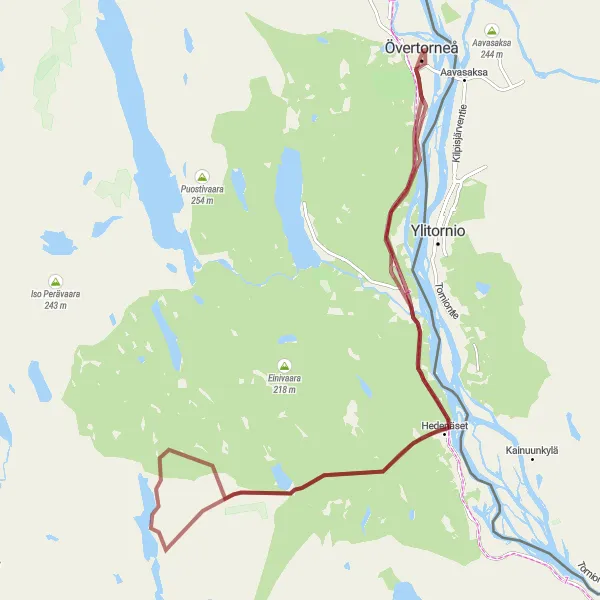 Map miniature of "The Lakeside Loop" cycling inspiration in Övre Norrland, Sweden. Generated by Tarmacs.app cycling route planner