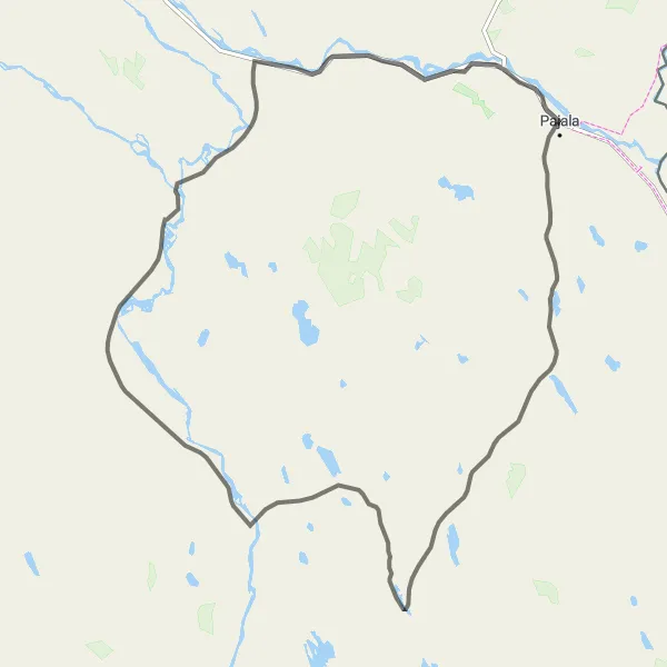 Kartminiatyr av "Korpilombolo till Peräjävaara cykeltur" cykelinspiration i Övre Norrland, Sweden. Genererad av Tarmacs.app cykelruttplanerare