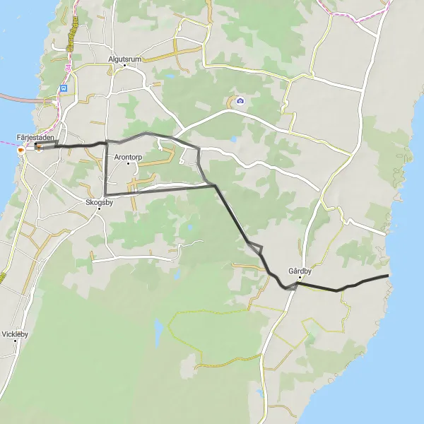 Kartminiatyr av "Runt om i Skogsby och Gårdby" cykelinspiration i Småland med öarna, Sweden. Genererad av Tarmacs.app cykelruttplanerare