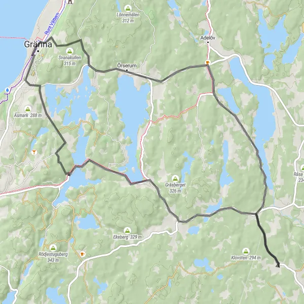 Map miniature of "Challenging Hills and Pristine Nature" cycling inspiration in Småland med öarna, Sweden. Generated by Tarmacs.app cycling route planner