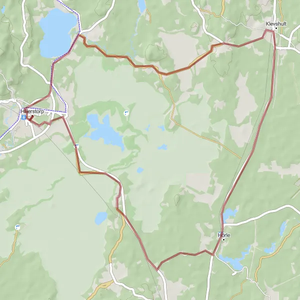 Map miniature of "Untouched Landscapes" cycling inspiration in Småland med öarna, Sweden. Generated by Tarmacs.app cycling route planner