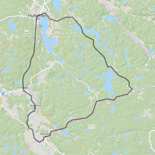 Map miniature of "Nature Escape" cycling inspiration in Småland med öarna, Sweden. Generated by Tarmacs.app cycling route planner