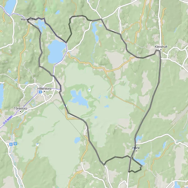 Map miniature of "The Majestic Countryside Road Trip" cycling inspiration in Småland med öarna, Sweden. Generated by Tarmacs.app cycling route planner