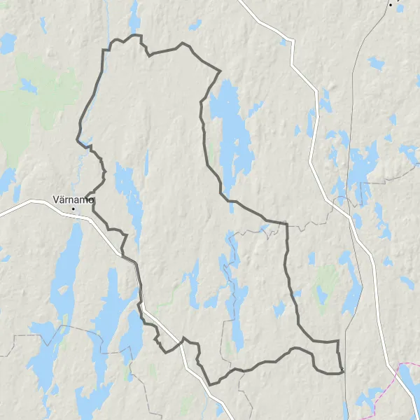 Map miniature of "Road Cycling Route - Hörle Herrgård to Os" cycling inspiration in Småland med öarna, Sweden. Generated by Tarmacs.app cycling route planner