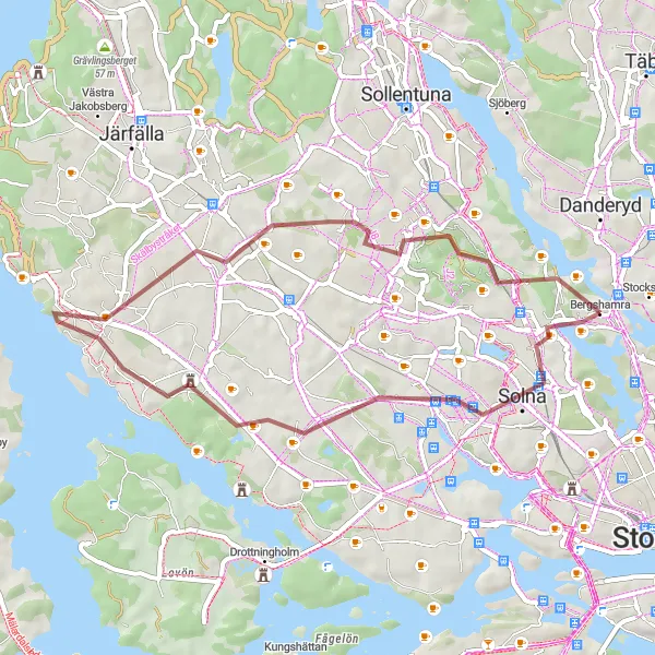 Kartminiatyr av "Sundbyberg till Kista via Granholmstoppen" cykelinspiration i Stockholm, Sweden. Genererad av Tarmacs.app cykelruttplanerare